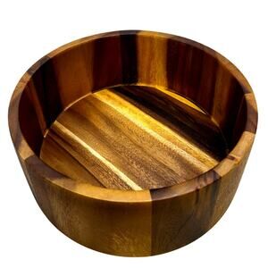 'Arthur Court' Large Wooden Salad Serving Bowl w/Salad Serving Utensils